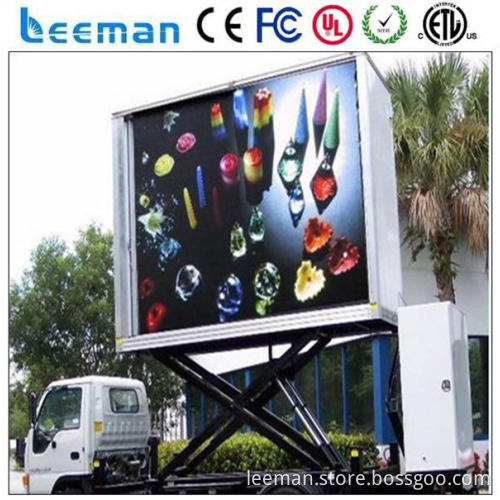 led tv display panel solar with trailer Leeman P10 truck mobile led display